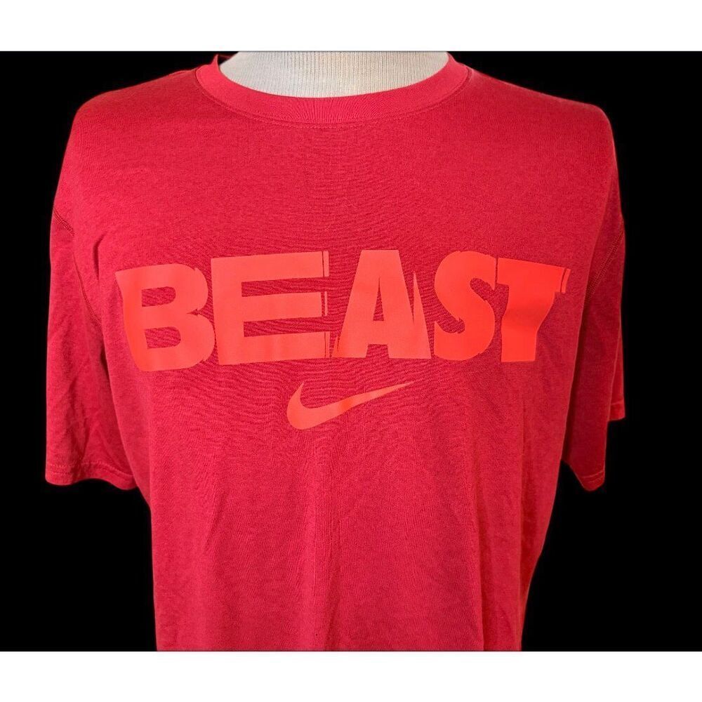 Nike Beast DRI-FIT T-Shirt XL Red Tennis Running Work-Out Swoosh - Picture 4 of 12